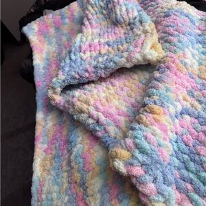 Colorful Pastel “Marshmallow” Handmade Chunky Knit Blanket